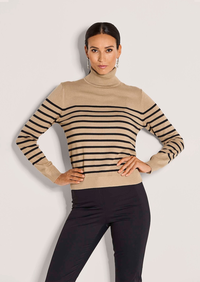 Rollkragen-Pullover aus fließendem Glattstrick