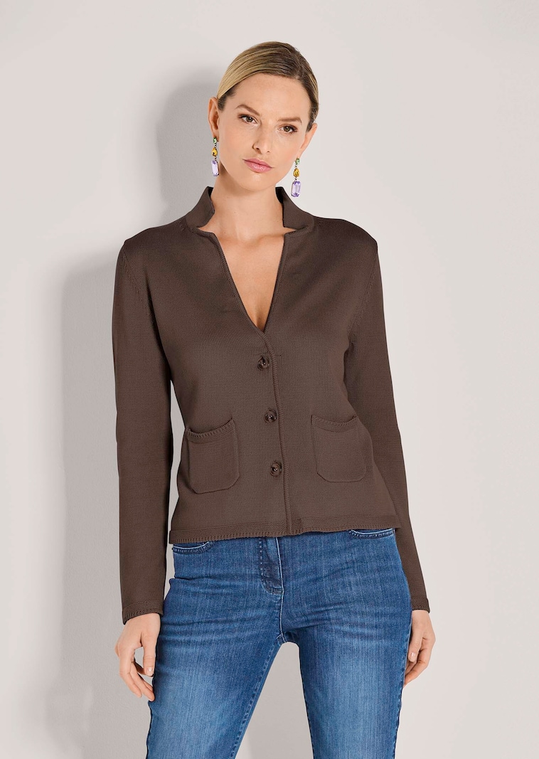 Strickblazer aus reiner Baumwolle