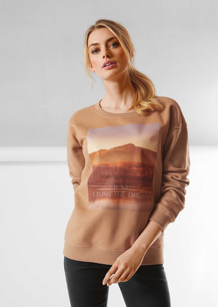 Sweatshirt mit Landschafts-Print