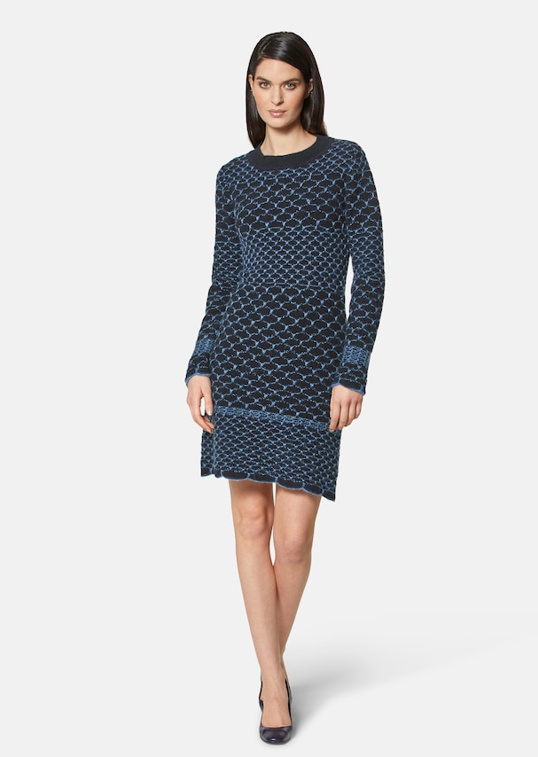 Jacquard knit dress in a high-quality wool blend 1