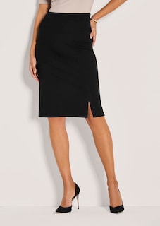 Kurzer Bleistiftrock aus elastischem Jersey thumbnail 1