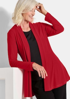 Pehmeästi laskeutuva pitkä jerseyjakku thumbnail 4