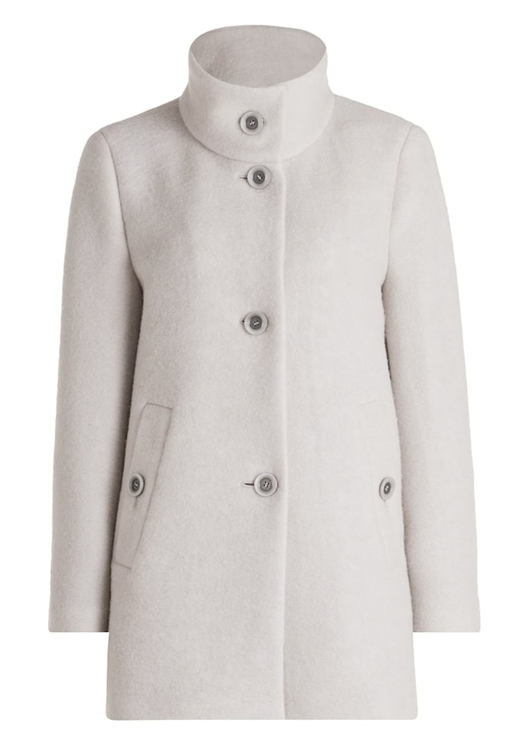 Manteau laineux élégant, avec col montant