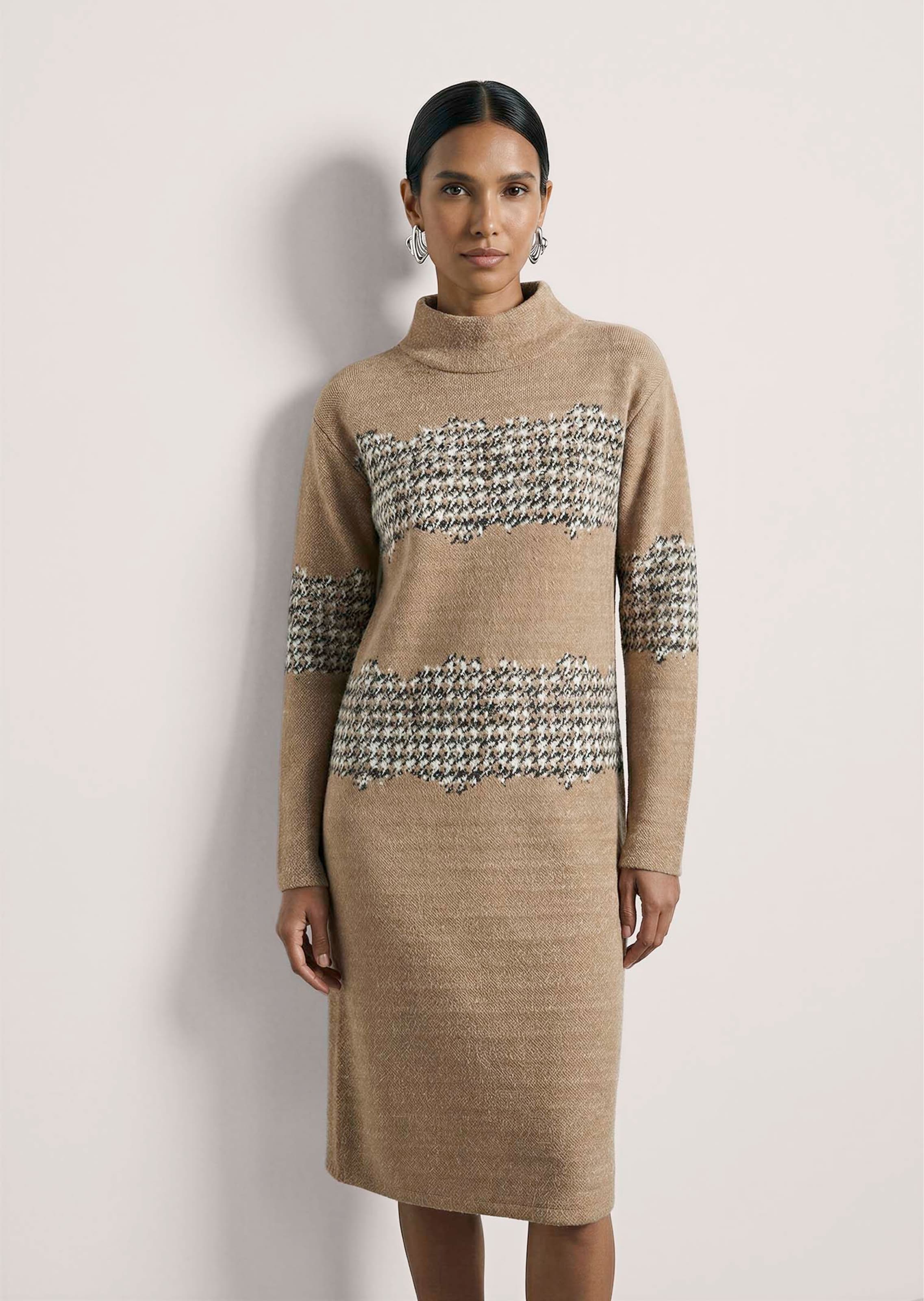 Kleid mit Hahnentritt-Muster