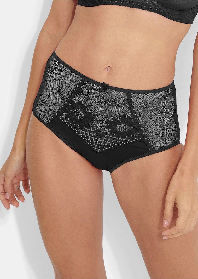 Slip maxi en microfibre avec dentelle