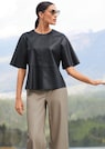 Half-sleeved shirt made from soft faux leather thumbnail 6