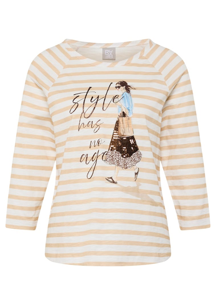 T-shirt à rayures avec motif à message