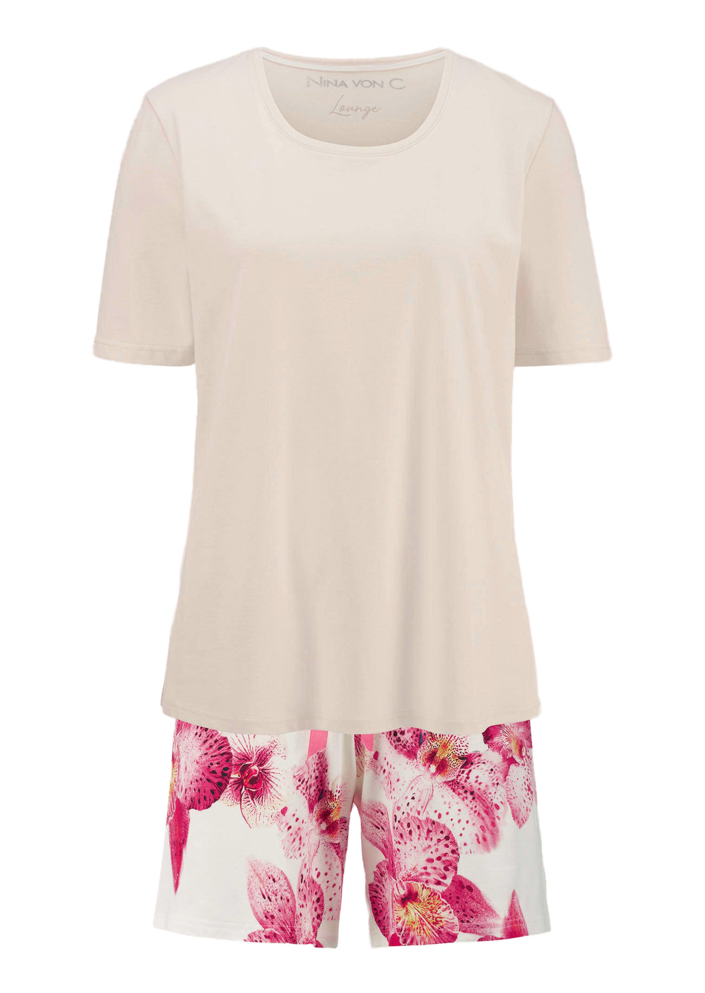 Kukkakuvioitu yöasusetti