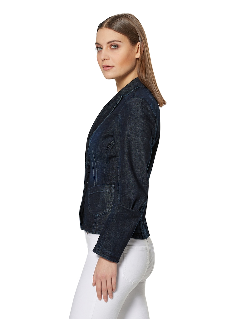 Denim blazer with washed effects 3