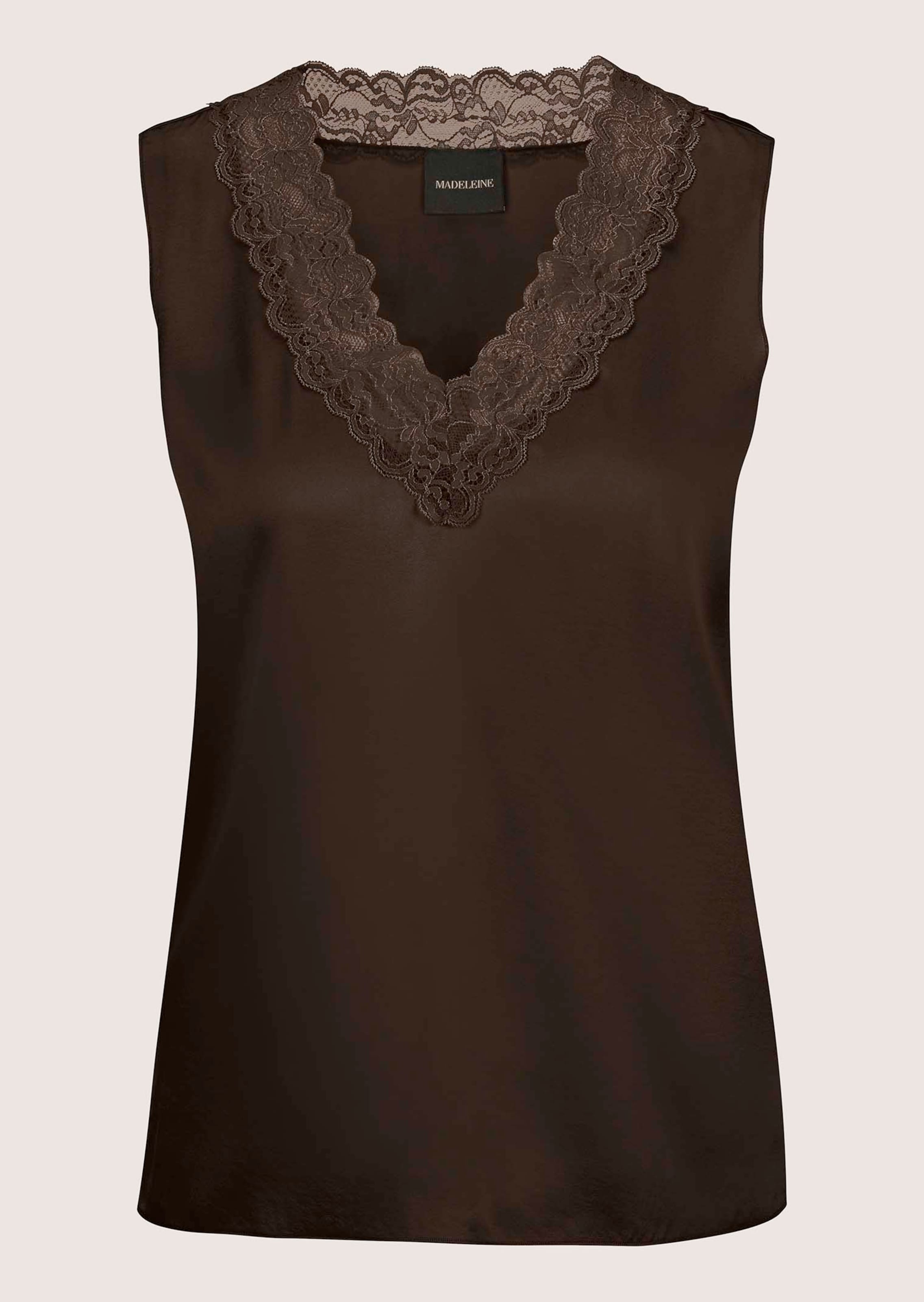 Lingerie-Top mit V-Ausschnitt und edler Spitze