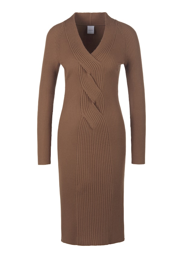 Slim knit dress with elegant cable pattern 5