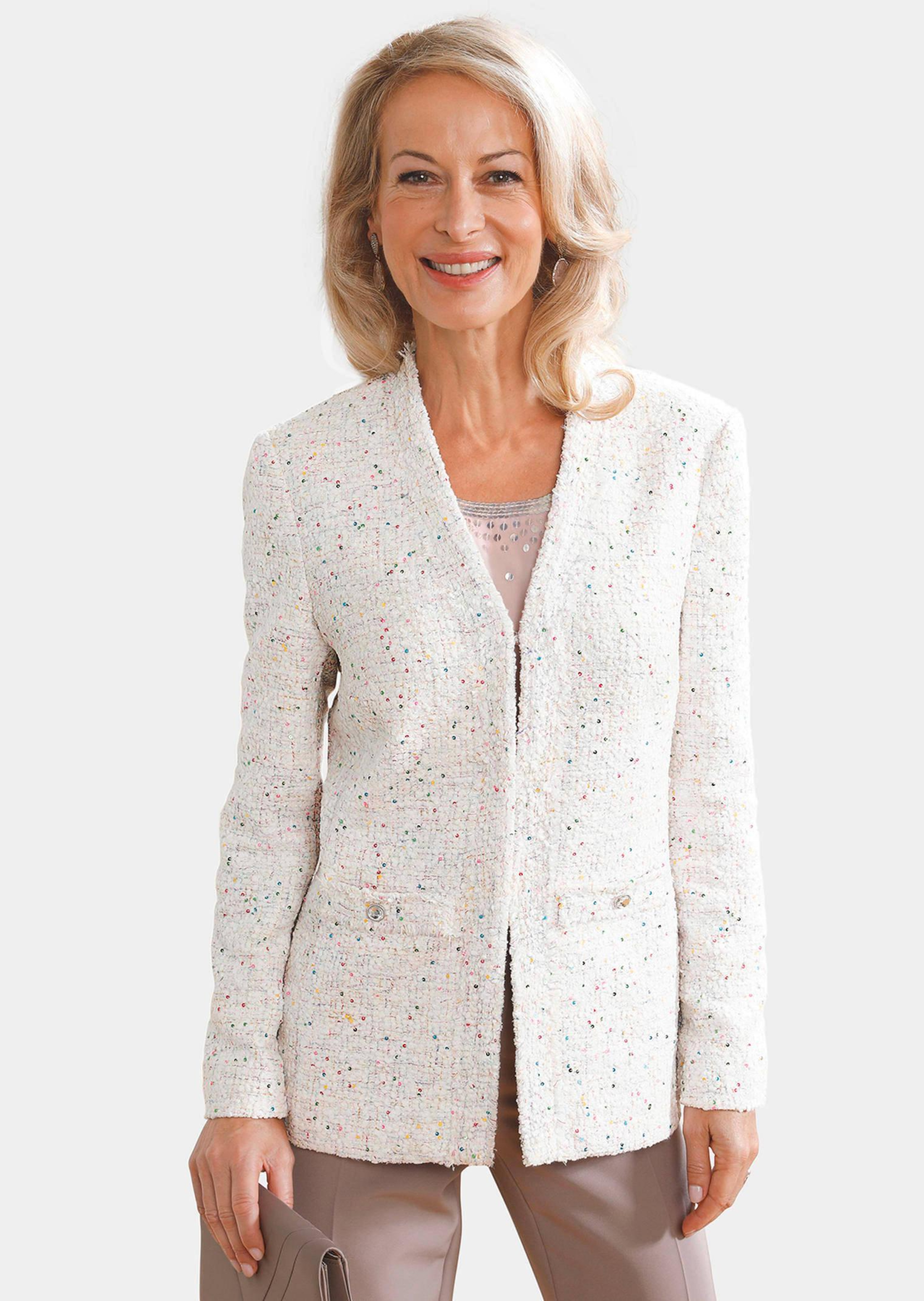 Blazer en tissu bouclette de qualité et paillettes