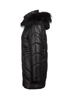 Warme Steppjacke mit Kapuze und Fellimitat thumbnail 3