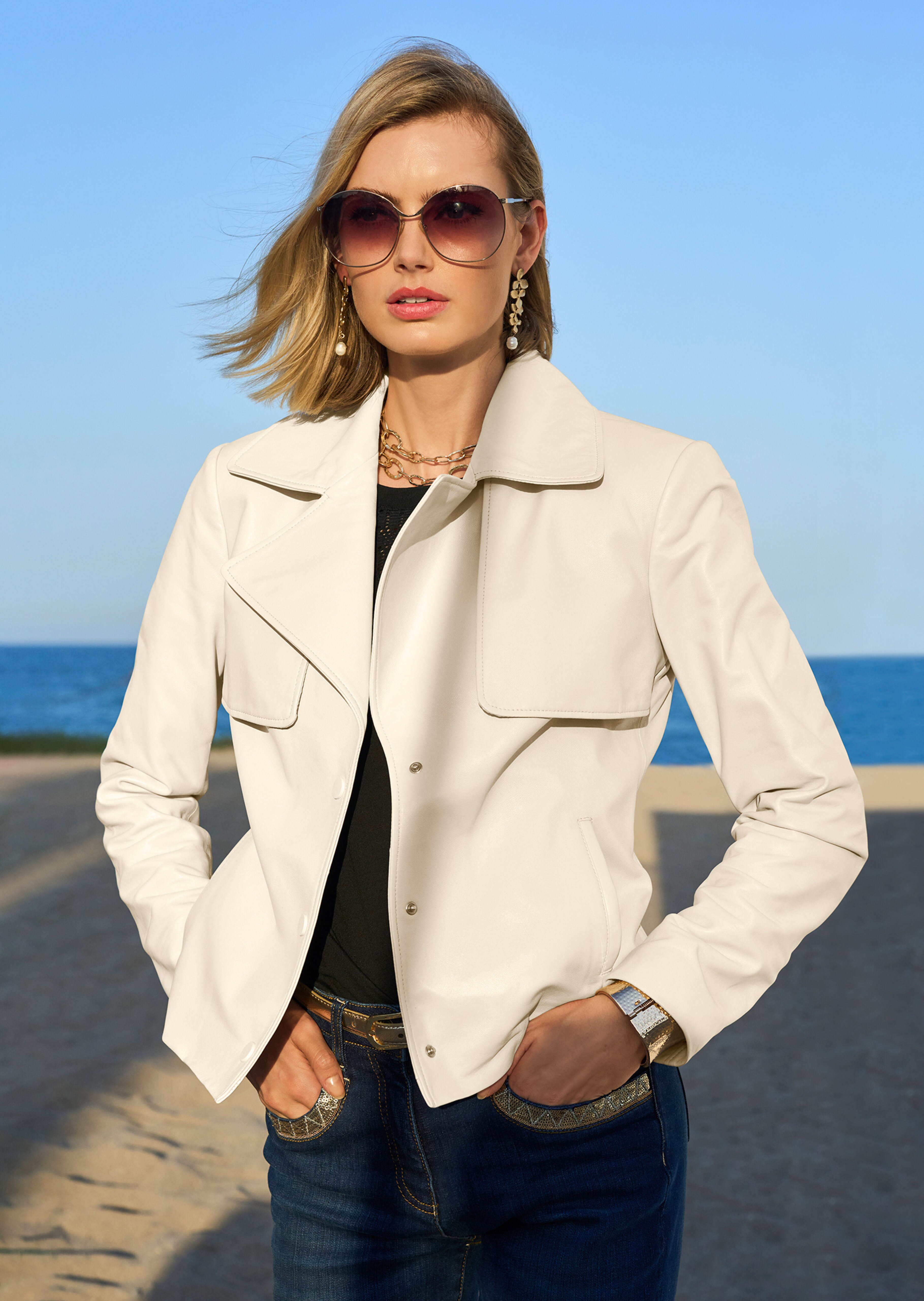 Leather jacket. Lamb nappa