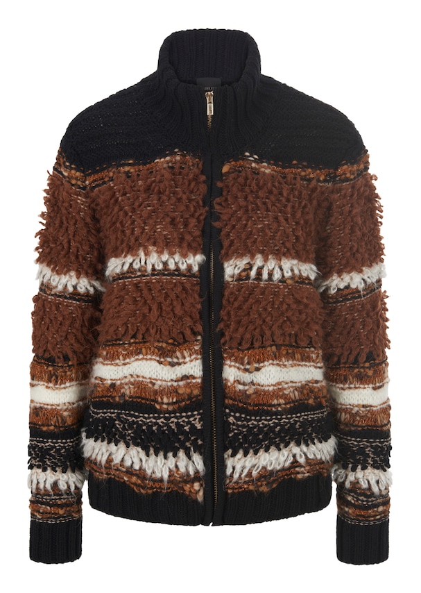 Cardigan with fringes and glittery effects