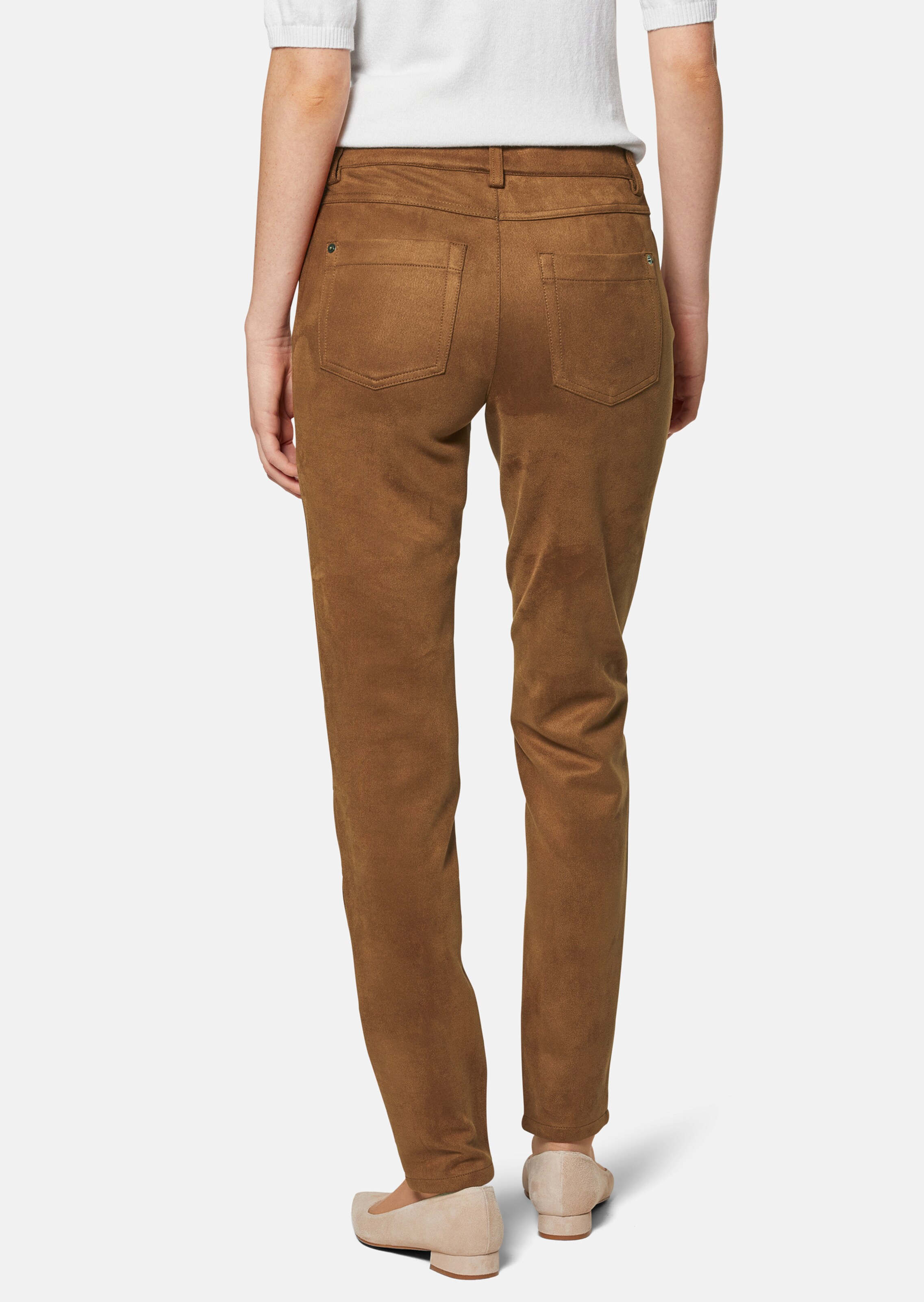 Slim-fit jeggings with pockets and studs in mocca MADELEINE Fashion