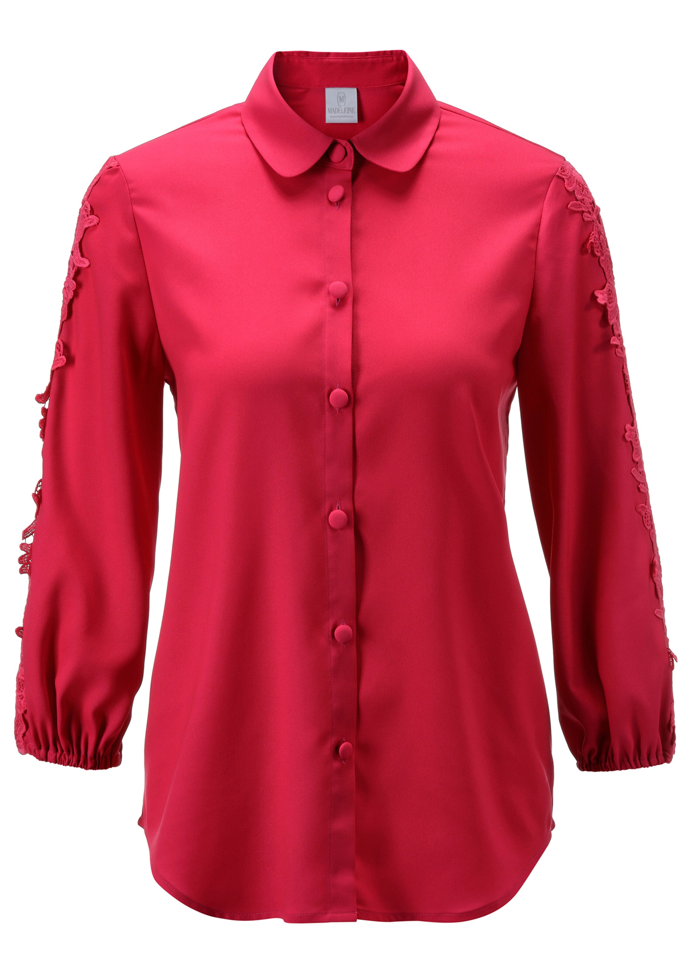 Bluse mit Spitze am Ärmel