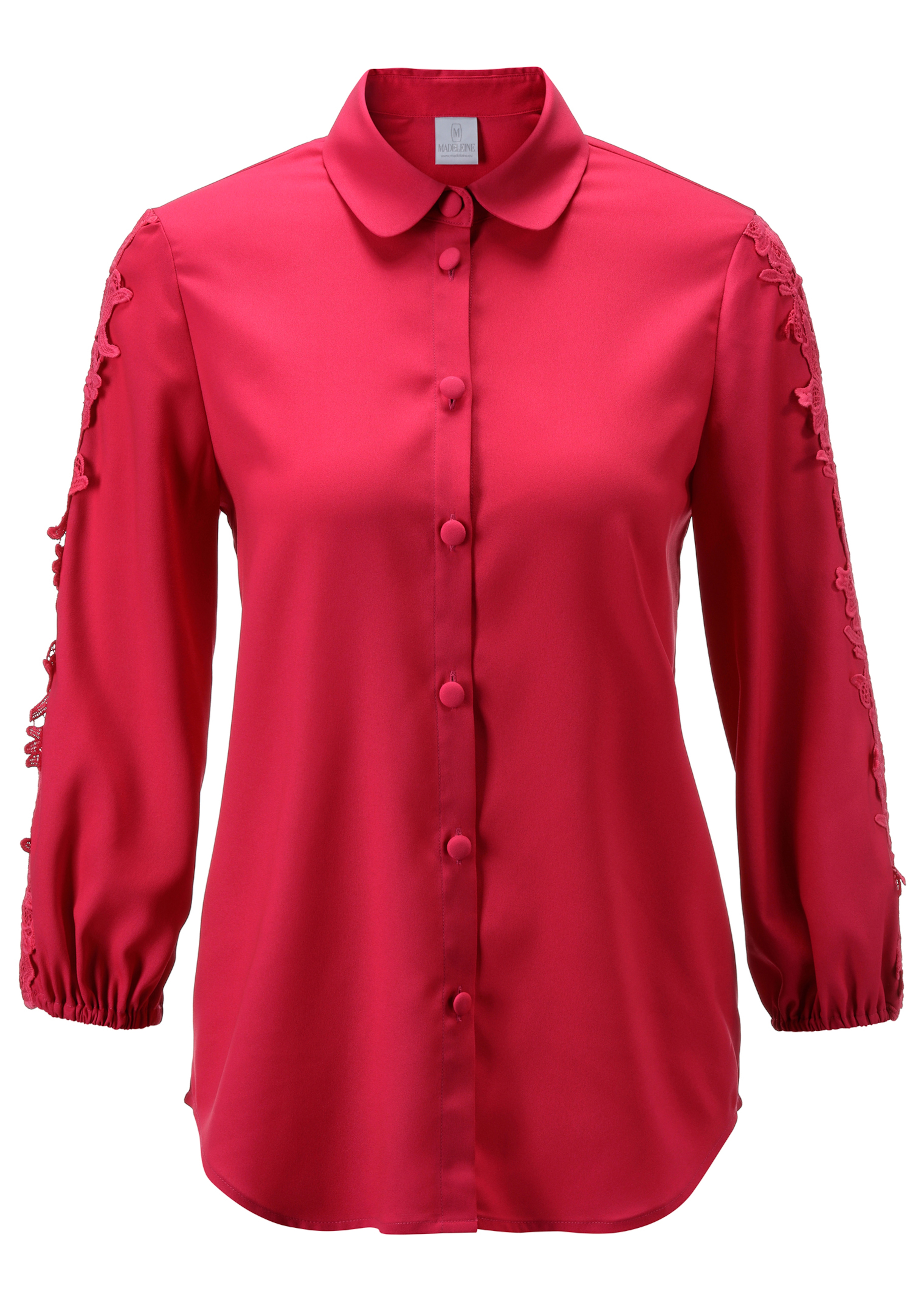 Bluse mit Spitze am Ärmel