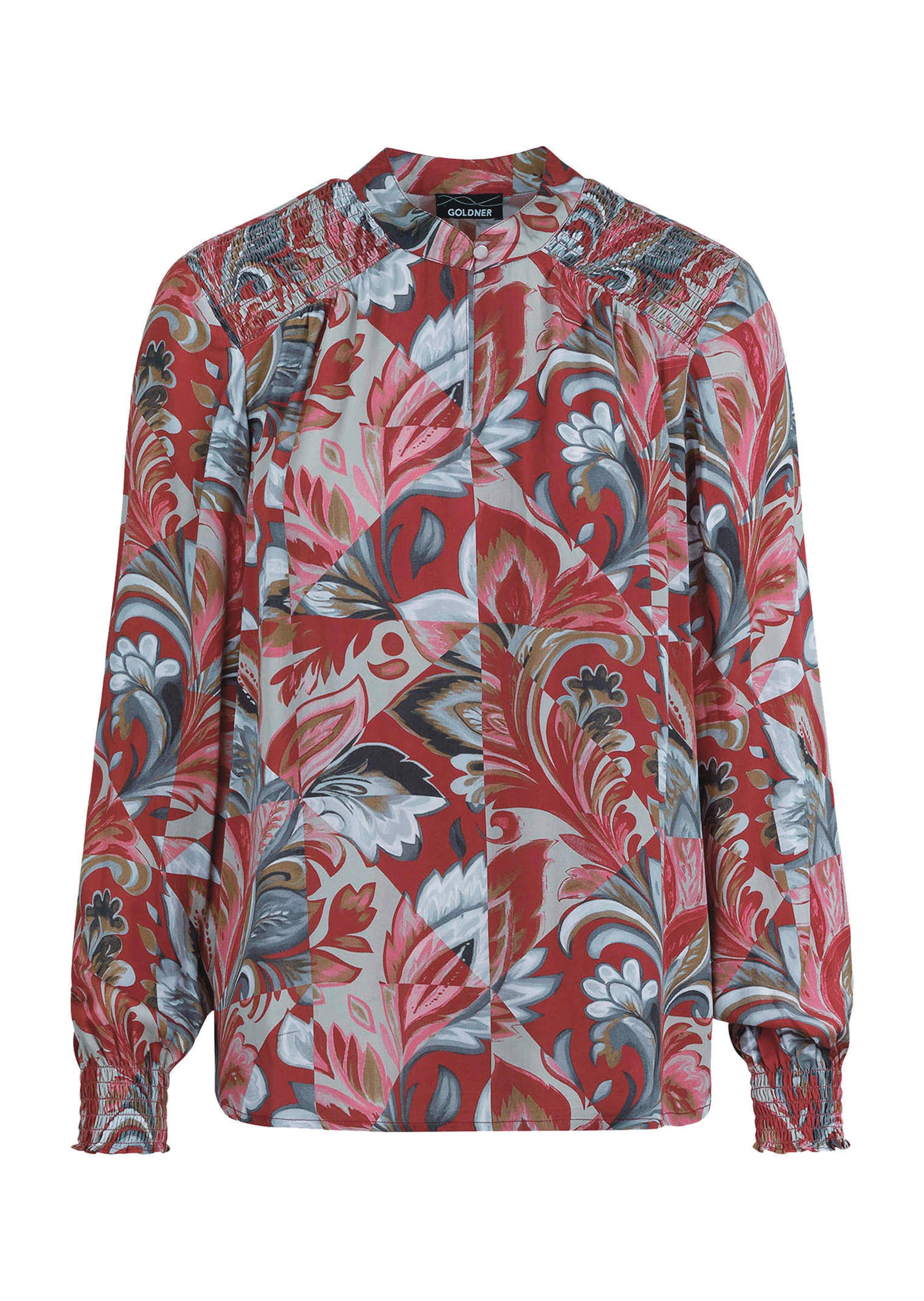 Blouse met overslag van glinsterend viscose-satijn