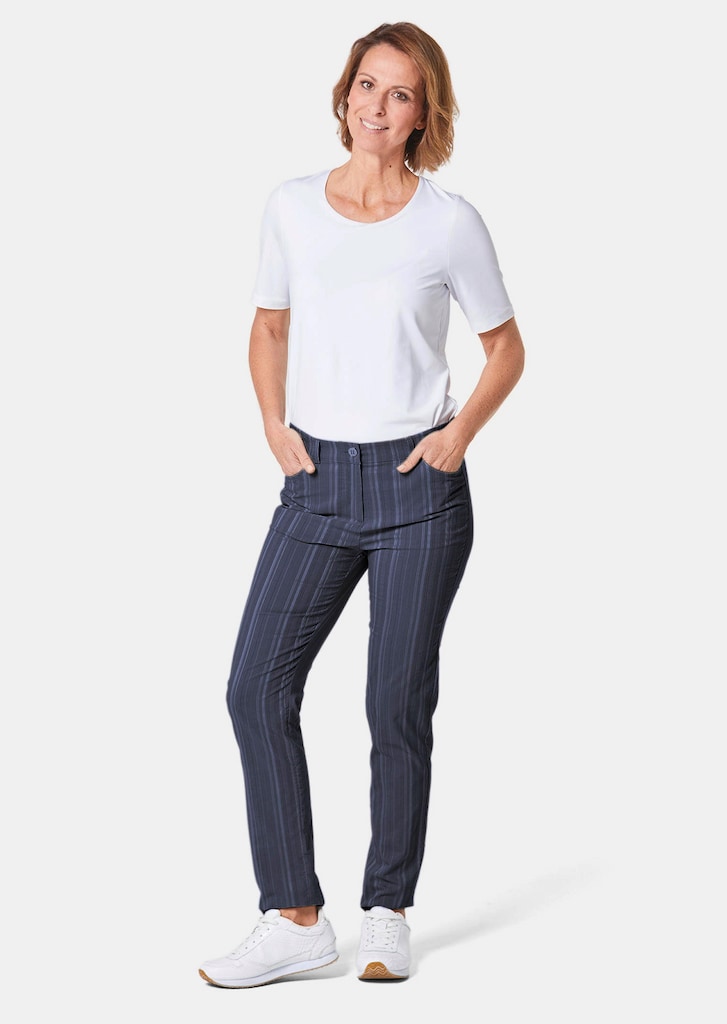 Pantalon structuré en tissu élastique 1