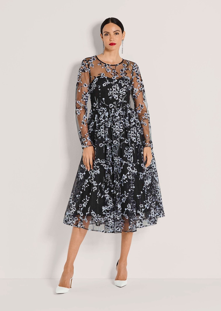 Cocktailkleid mit Blütenstickerei