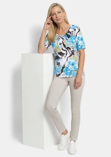 T-shirt en viscose avec un mélange de motifs attrayant thumbnail 4