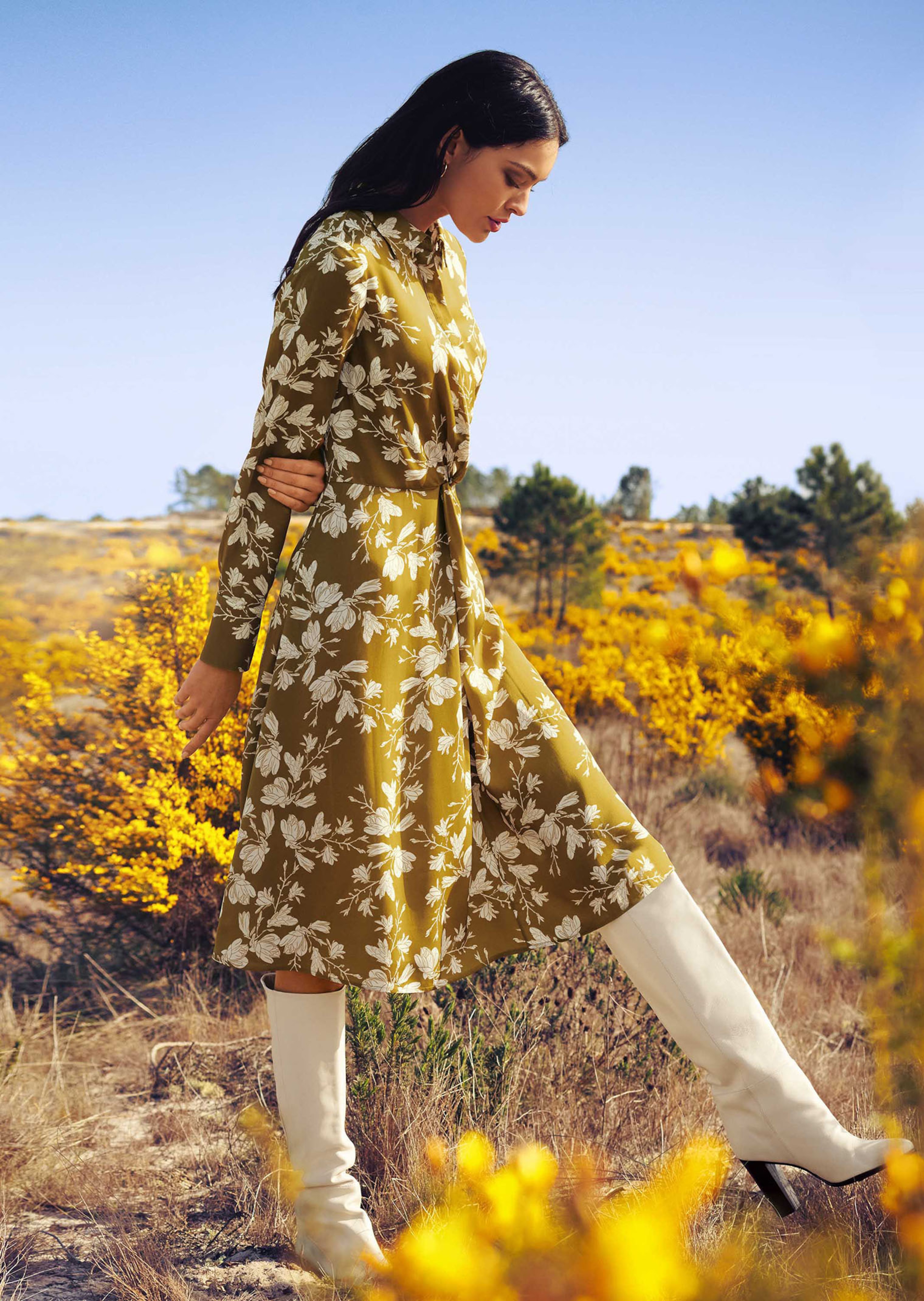 Hemdblusenkleid mit Floral-Print