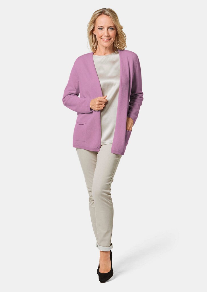 Kaschmir-Longstrickjacke