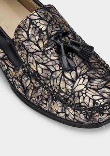 Leren mocassins met reliëf en kwastje thumbnail 3