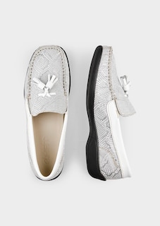 Leder-Mokassins mit Schlangenprint thumbnail 2