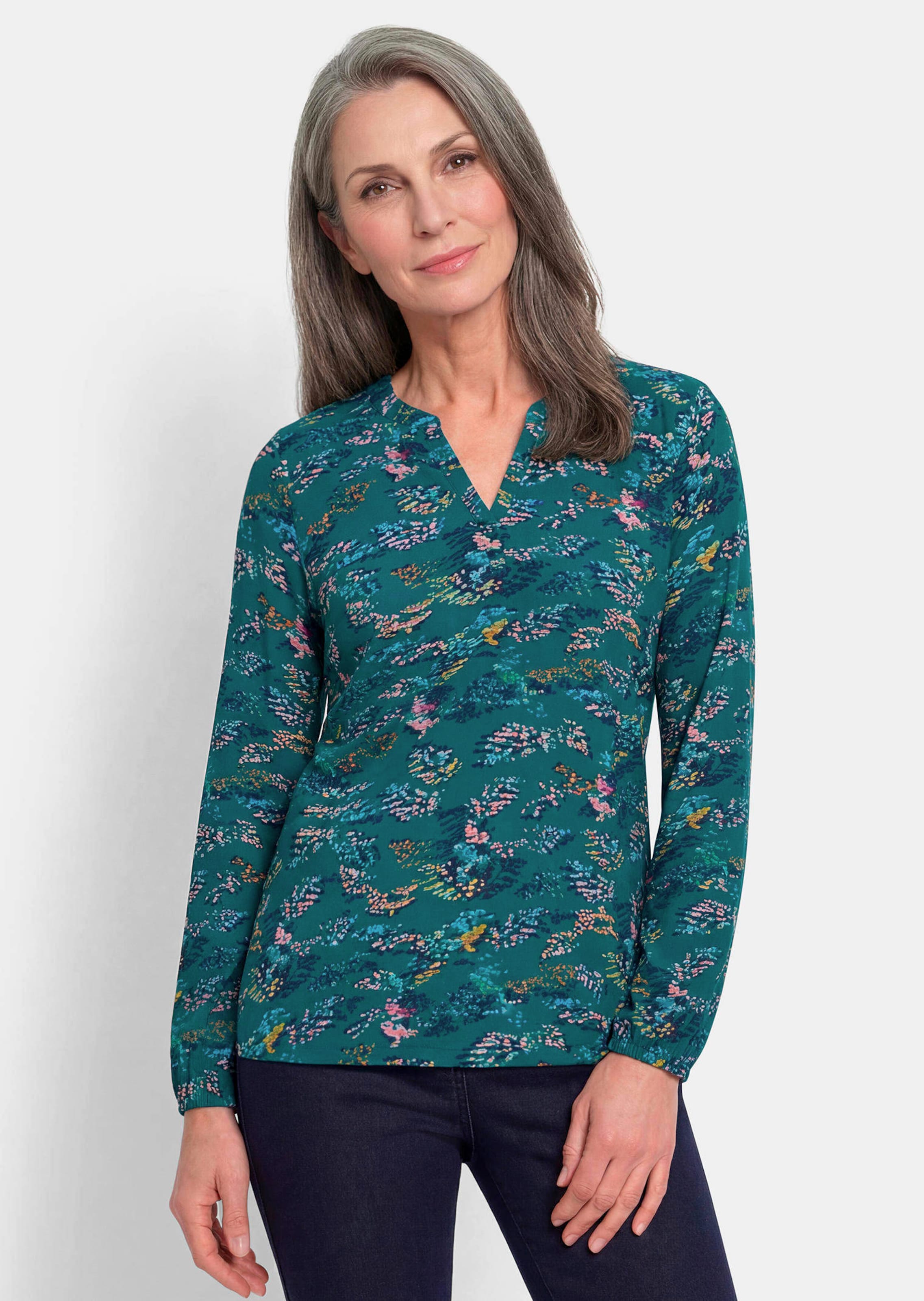 Blouse van glinsterende slinky-jersey