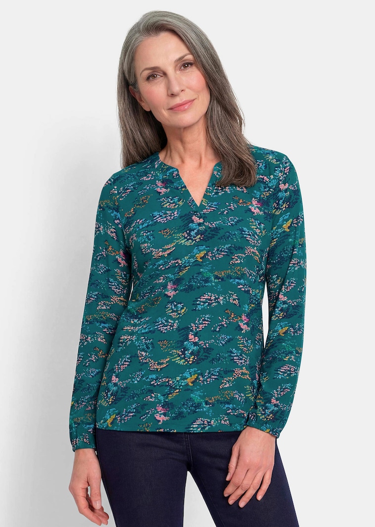 Blouse van glinsterende slinky-jersey