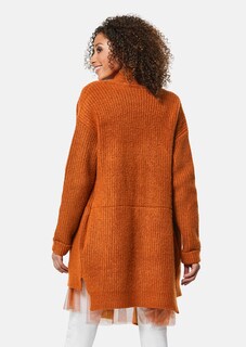 Lange Rippstrickjacke thumbnail 3
