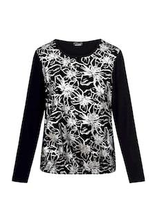 Blusenshirt mit Blumenmuster und Folienprint thumbnail 6