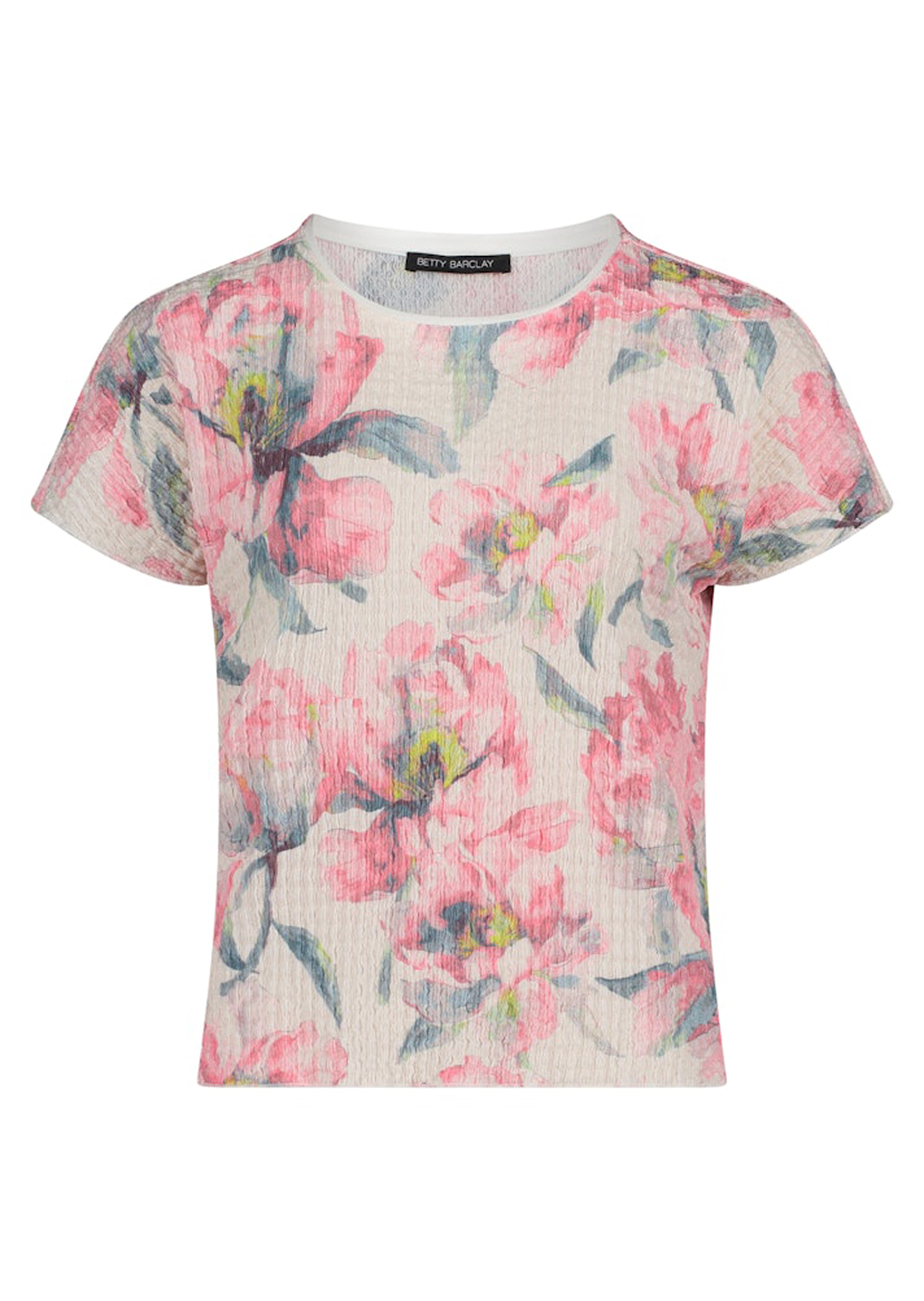 Strukturiertes Shirt mit Blumenmuster