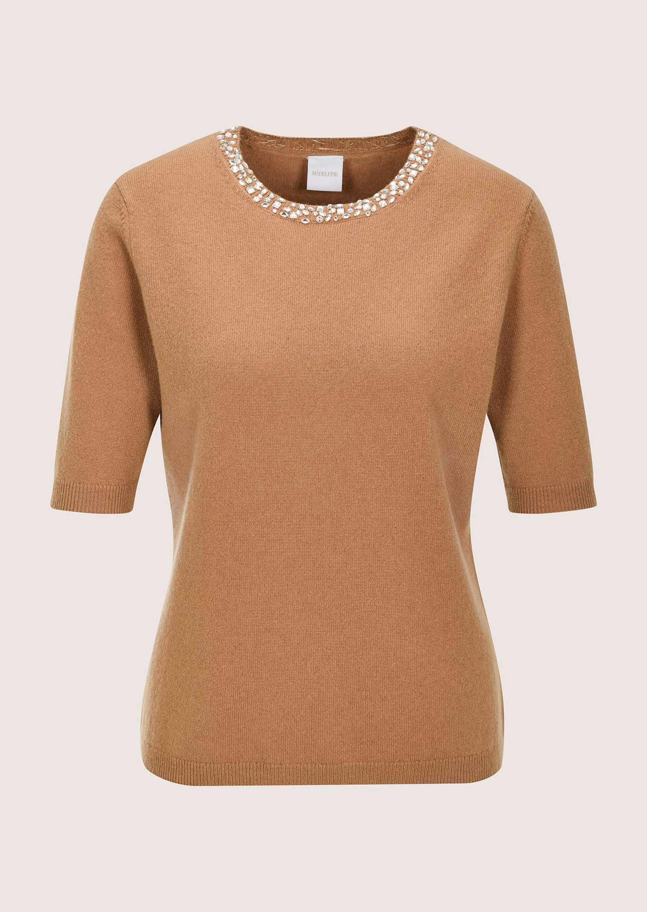 Leichter Kaschmir-Pullover mit Schmucksteinen
