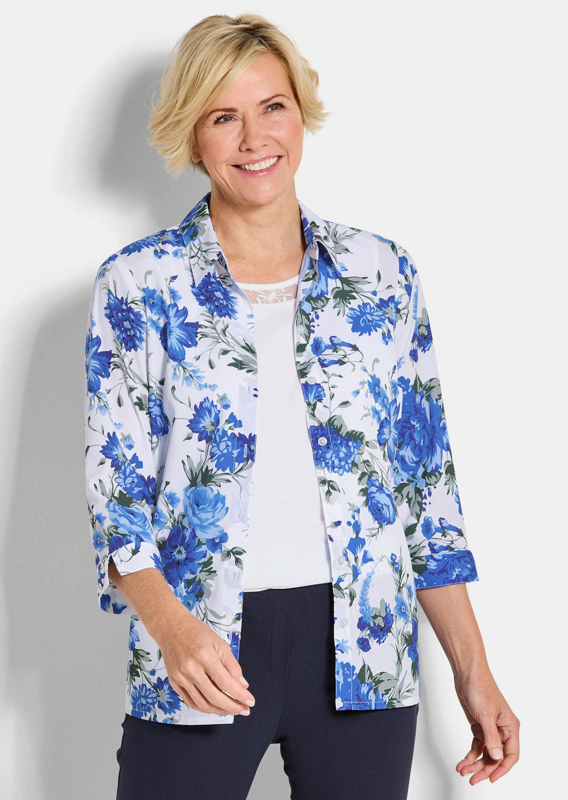 Blusen-Set aus Blumenbluse und Top