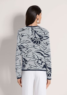 Blazer en maille à imprimé jacquard et zip thumbnail 3