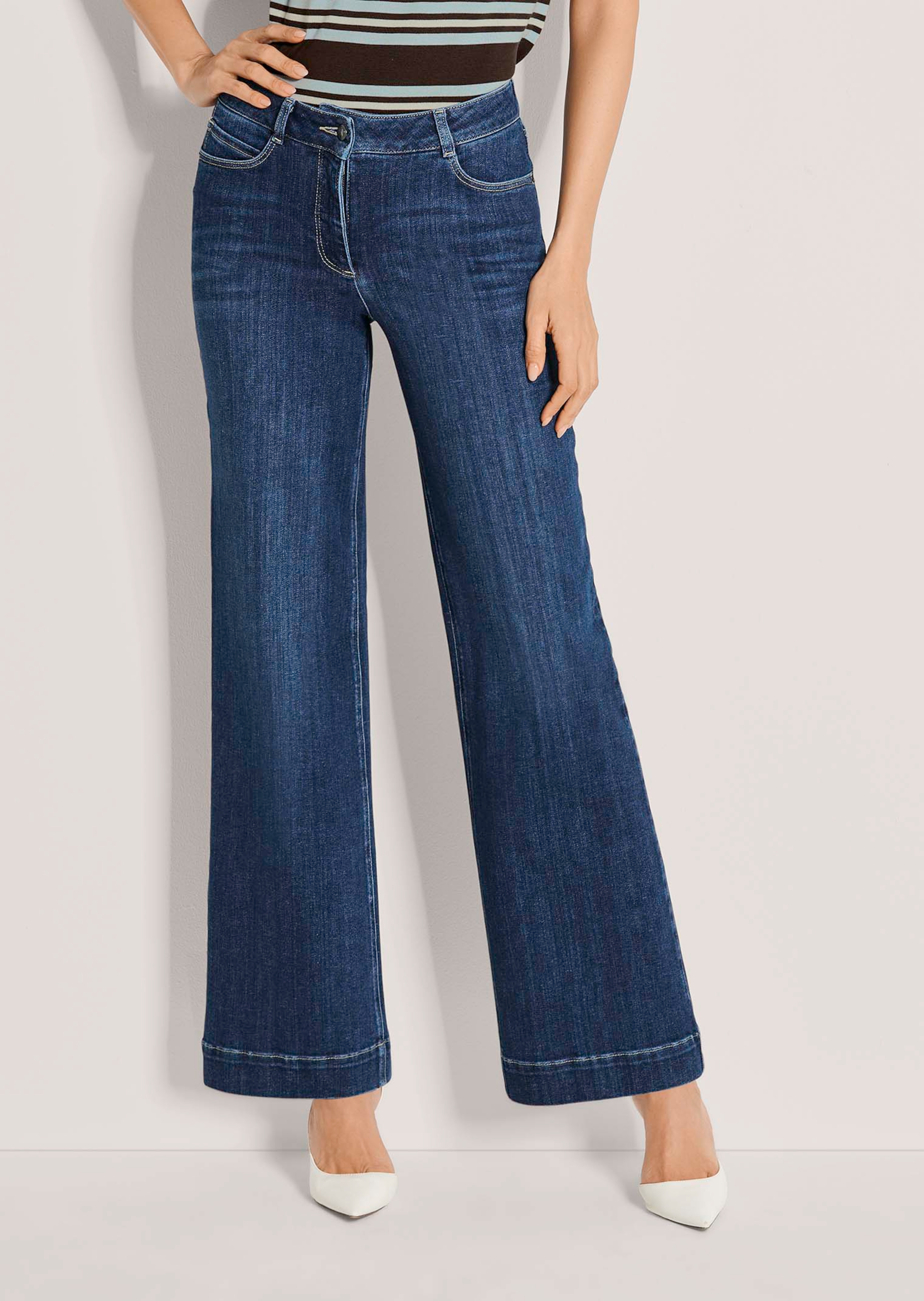 Bequeme Wide-Leg-Jeans aus Powerstretch