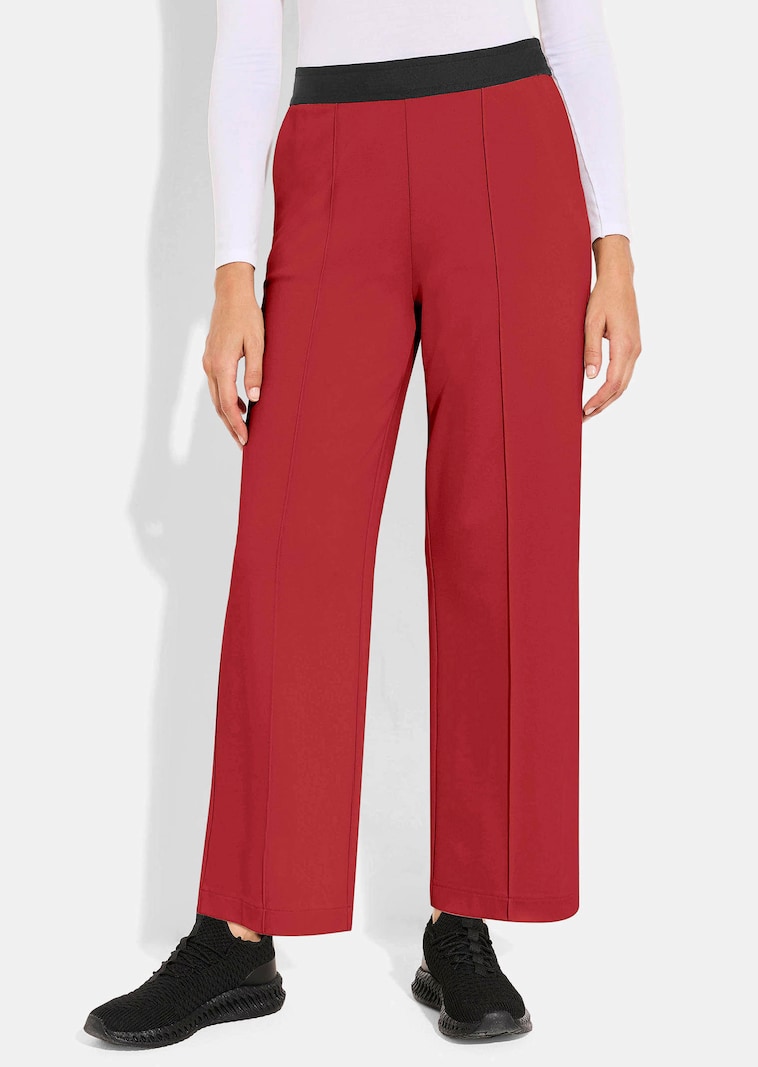Jersey vrijetijdsbroek met biesjes
