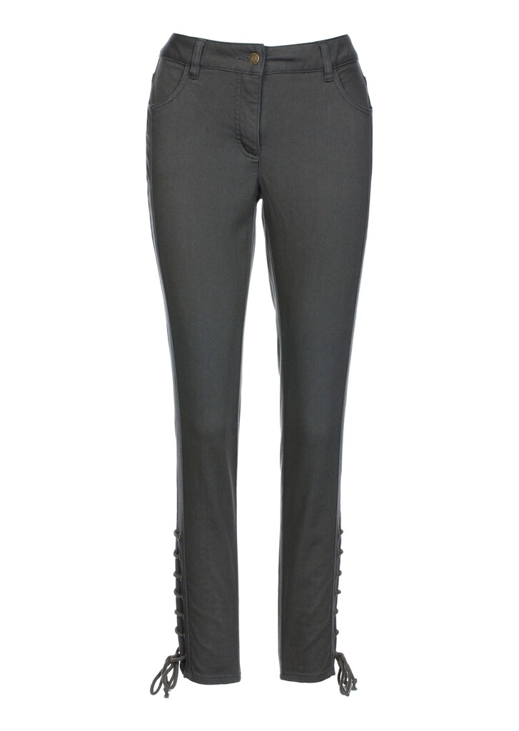 Slim-fit trousers with lacing