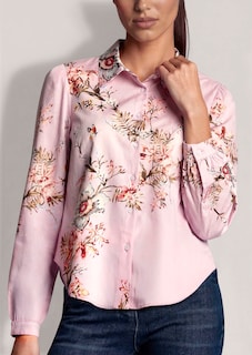 Katoenen blouse met bloemenprint thumbnail 5