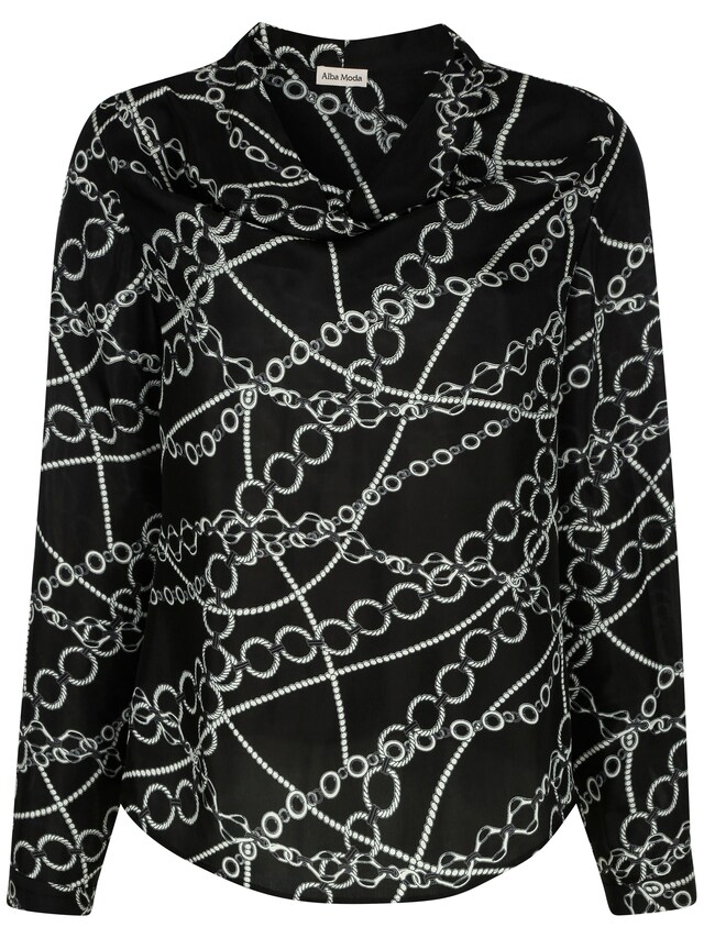 Bluse mit Wasserfallkragen 1