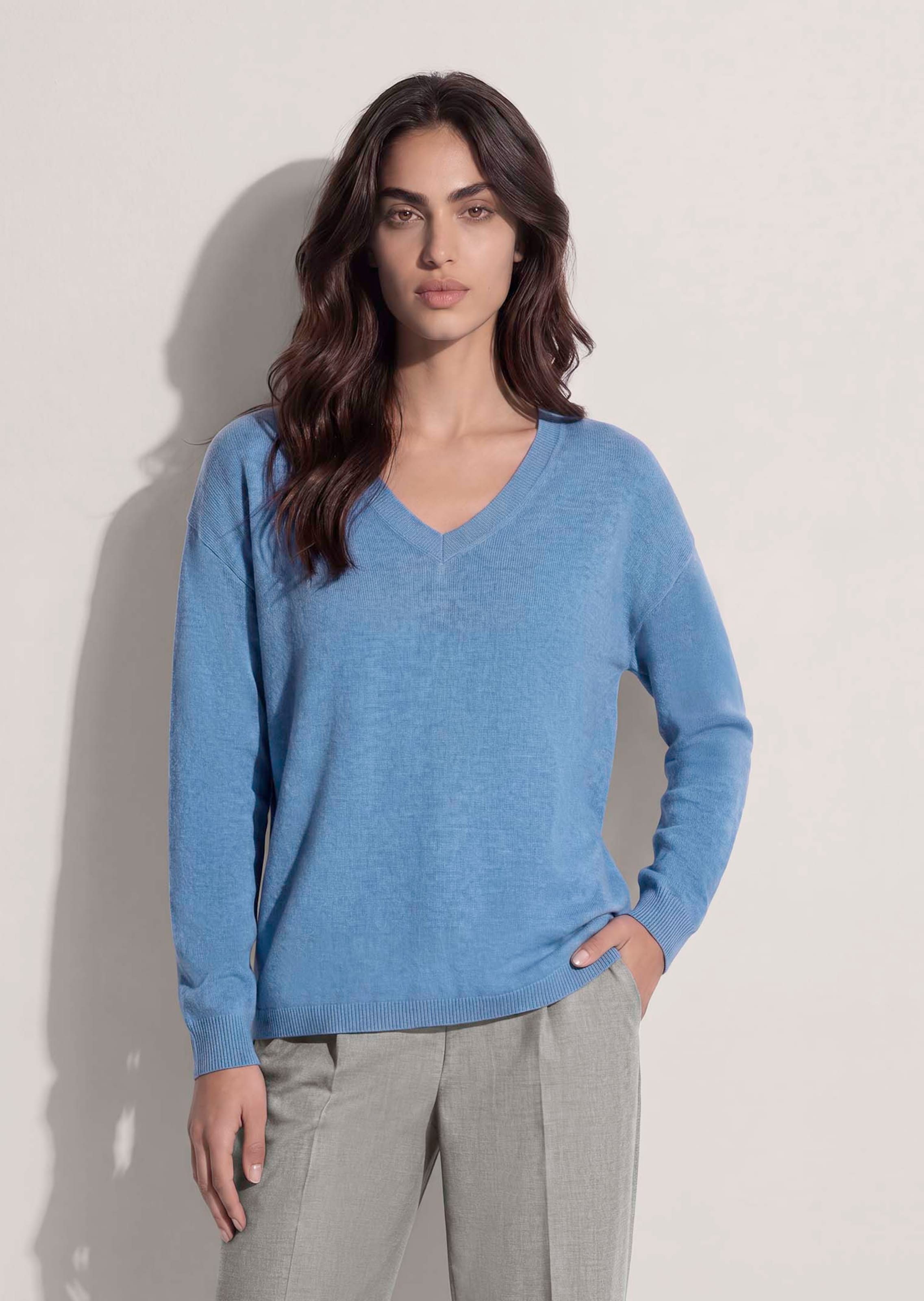 Pull en V en bon cachemire