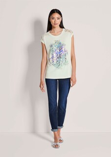 Ärmelloses Rundhals-Shirt mit Spitze thumbnail 2