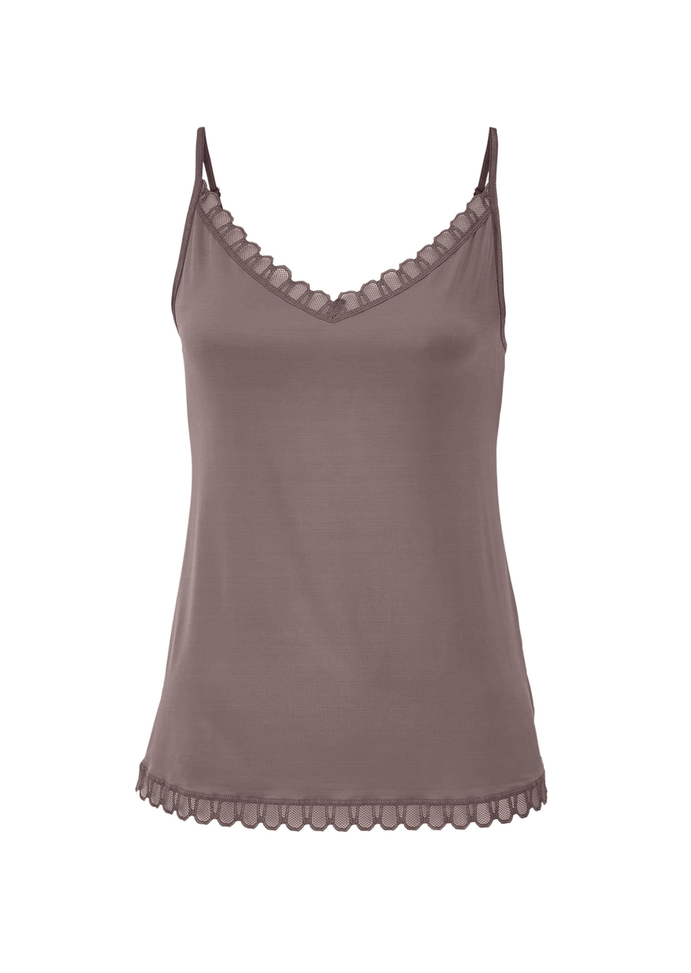 Spaghetti-Trägerhemd mit Spitzenborte