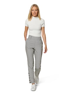 Straight pepita trousers with side button plackets thumbnail 2