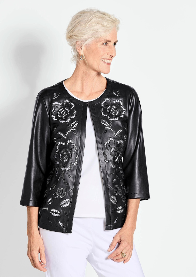 Jacke in Lederoptik