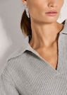 Schimmernder Pullover mit Polo-Kragen thumbnail 5