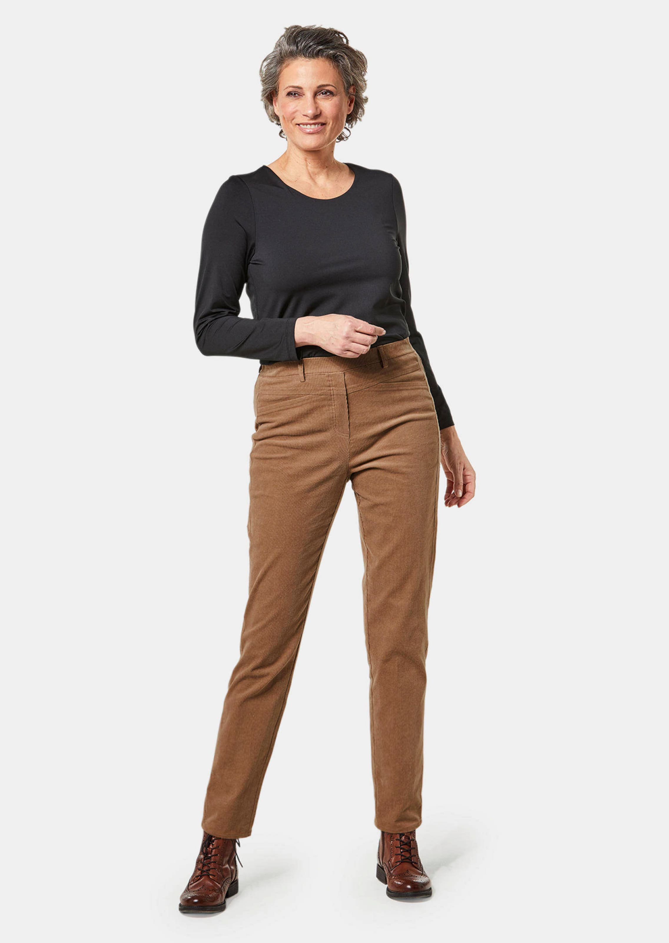Pantalon en velours côtelé LOUISA - camel - Gr. 48 de Goldner Fashion